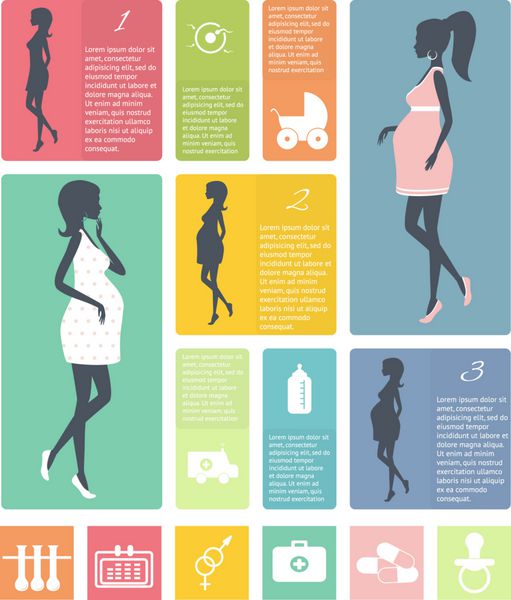 اینفوگرافیک و مراحل بارداری و زایمان