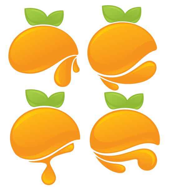 میوه های پرتقال تازه برچسب ها و نشان ها