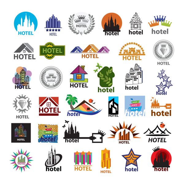 بزرگترین مجموعه لوگوهای وکتور هتل ها برای گردشگری تفریحی