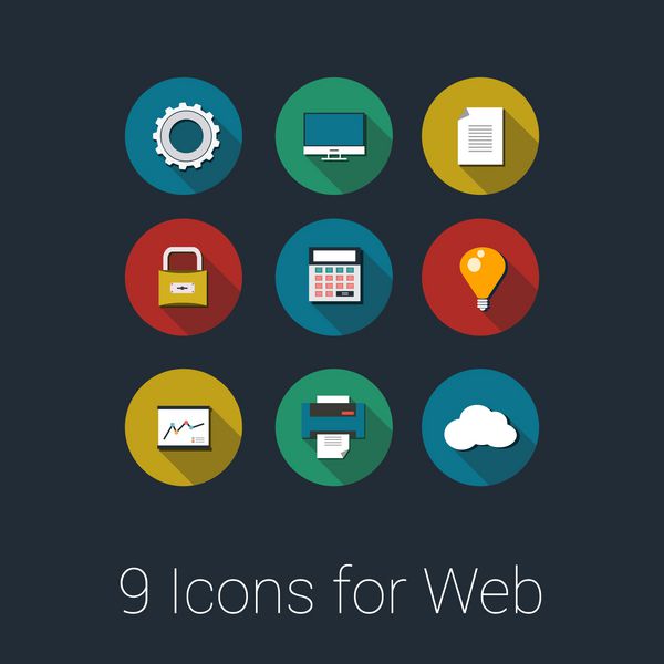 نمادهای وکتور برای برنامه های کاربردی وب و موبایل