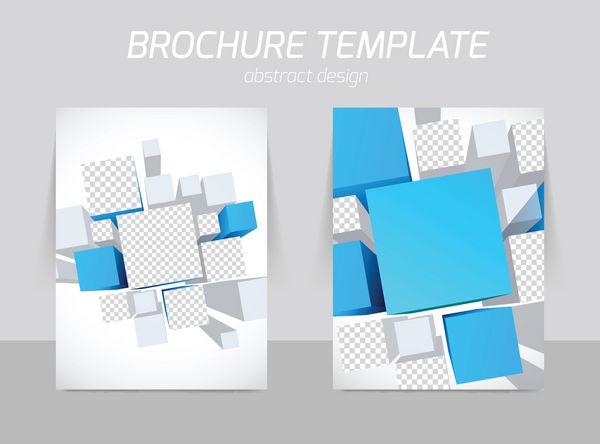 قالب بروشور با مربع های آبی
