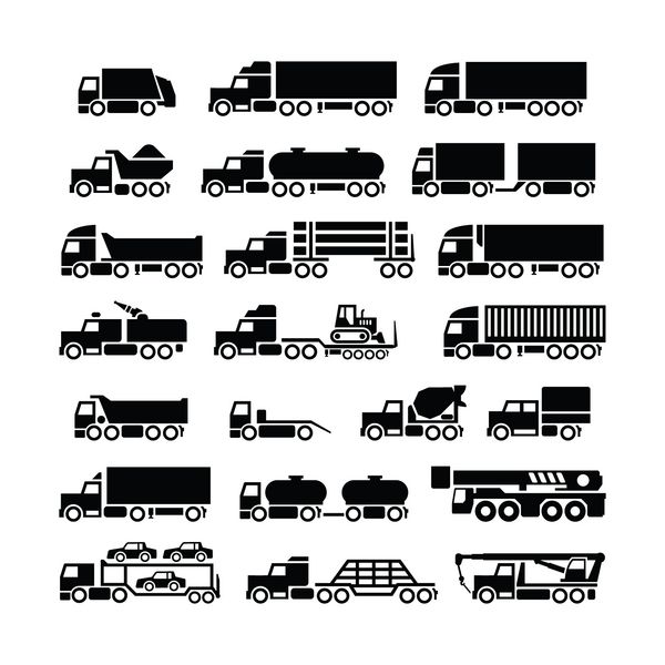 نمادهای کامیون تریلر و وسایل نقلیه را تنظیم کنید