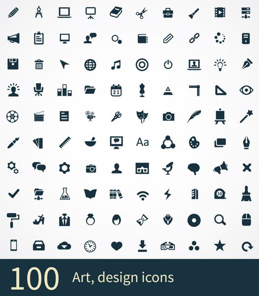 100 هنر مجموعه آیکون های طراحی