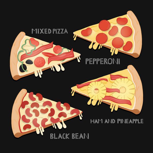 تصویر برش های پیتزا به سبک های مختلف
