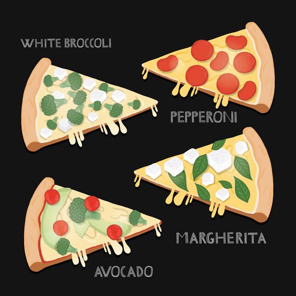 تصویر برش های پیتزا به سبک های مختلف