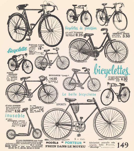 پوستر دوچرخه با متن فرانسوی
