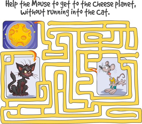 بازی خنده دار هزارتوی با موش سیاره پنیر و گربه