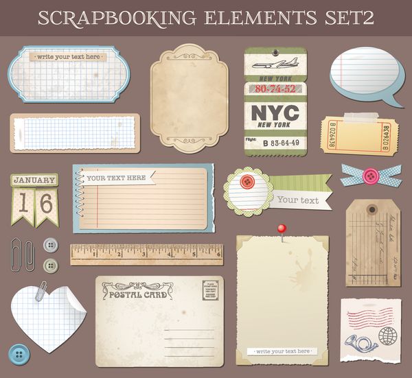 وکتور Scrapbooking Elements Set 2