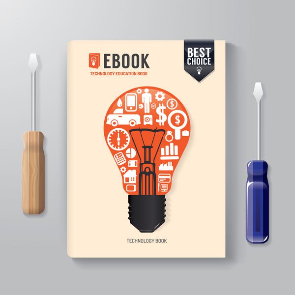کتاب جلد کتاب مفهوم فناوری طراحی دیجیتال الگو