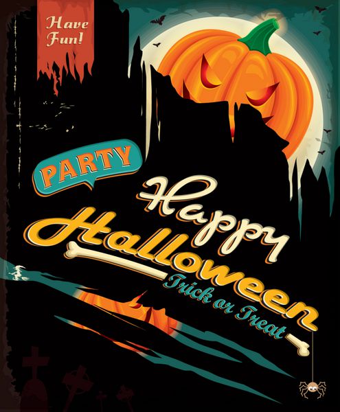 طراحی پوستر قدیمی هالووین