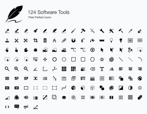 124 ابزار نرم افزار Pixel Perfect Icons