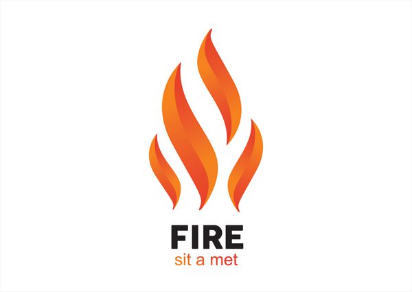 الگوی وکتور طراحی لوگو وکتور Fire Flame