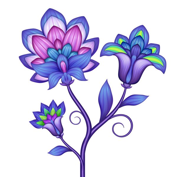 عنصر گل انتزاعی کلیپ آرت گل های هندسی