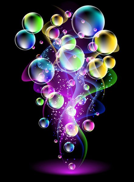 دود و حباب های رنگارنگ