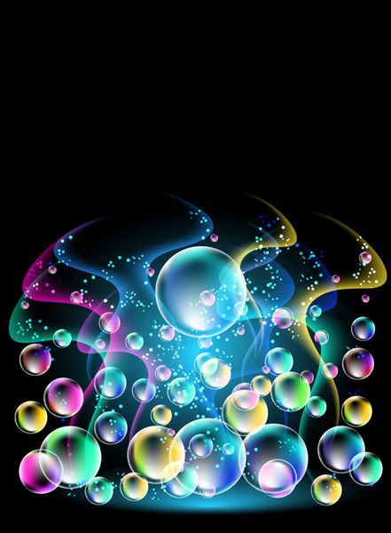 دود و حباب های رنگارنگ