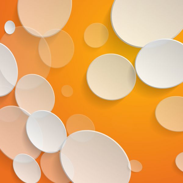 دایره های سفید در پس زمینه نارنجی - وکتور