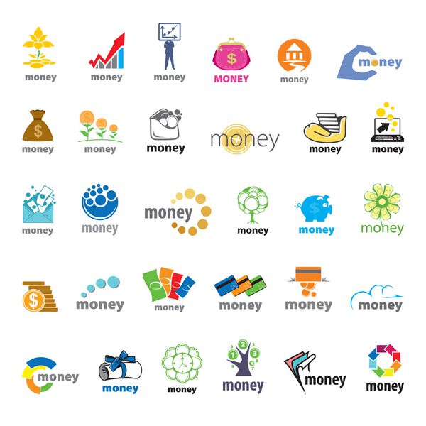 بزرگترین مجموعه لوگوهای وکتور پول امور مالی