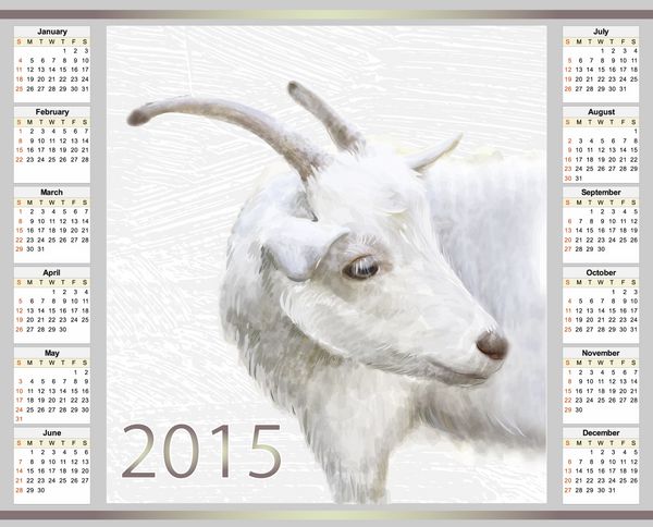 تقویم 2015 با بز