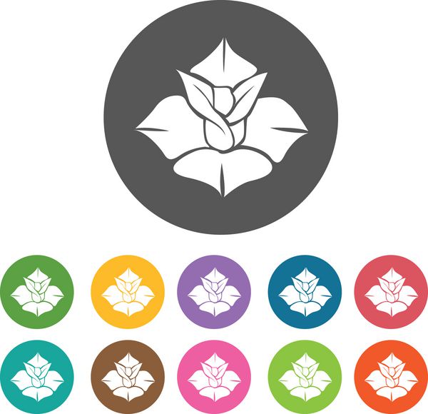 نماد لوتوس غربی مجموعه آیکون گل 12 دکمه رنگارنگ گرد