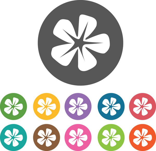 نماد مقدس مجموعه آیکون گل 12 دکمه رنگارنگ گرد بردار