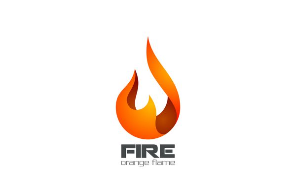 وکتور طرح لوگوی شعله آتش نماد نشان‌واره فایربال