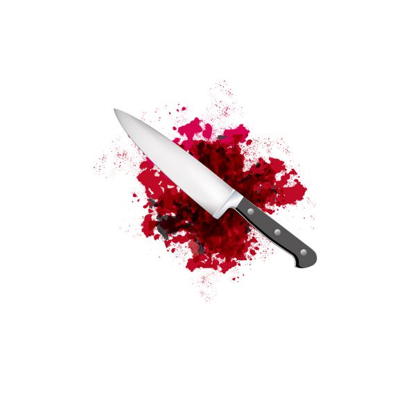 چاقو و خون قرمز وکتور