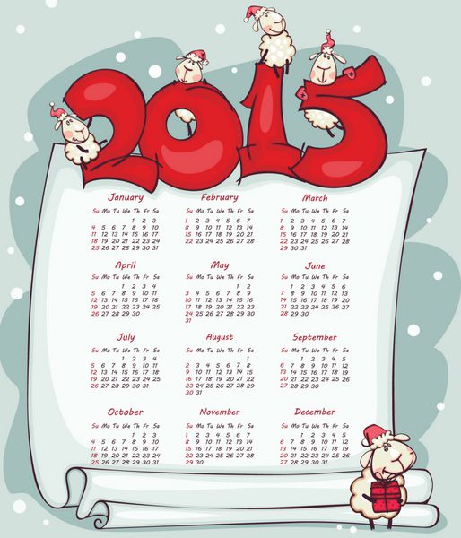تقویم سال نو 2015