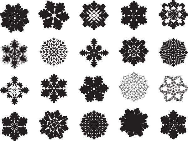 مجموعه 20 دانه برف با طرح مدرن هندسی پیچیده