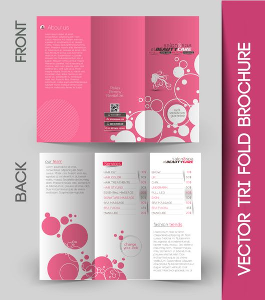 بروشور Beauty Care Salon Tri-Fold Mock up Design