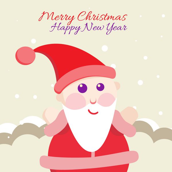 بابا نوئل با برچسب کریسمس مبارک برای دعوت نامه های تعطیلات