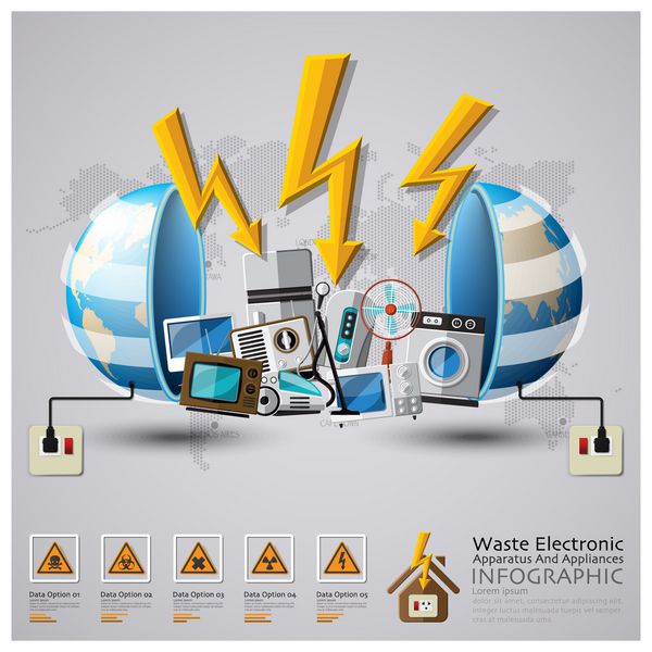 اینفوگرافیک جهانی زباله های الکترونیکی و لوازم خانگی