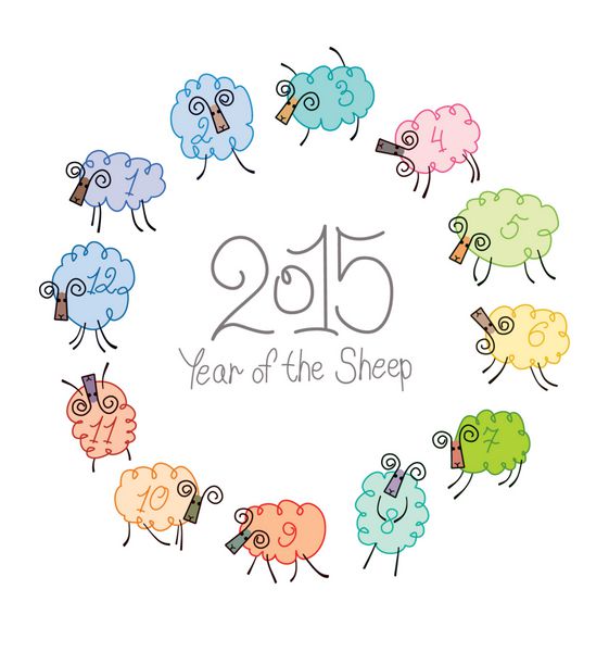سال گوسفند 2015 دایره دوازده گوسفند