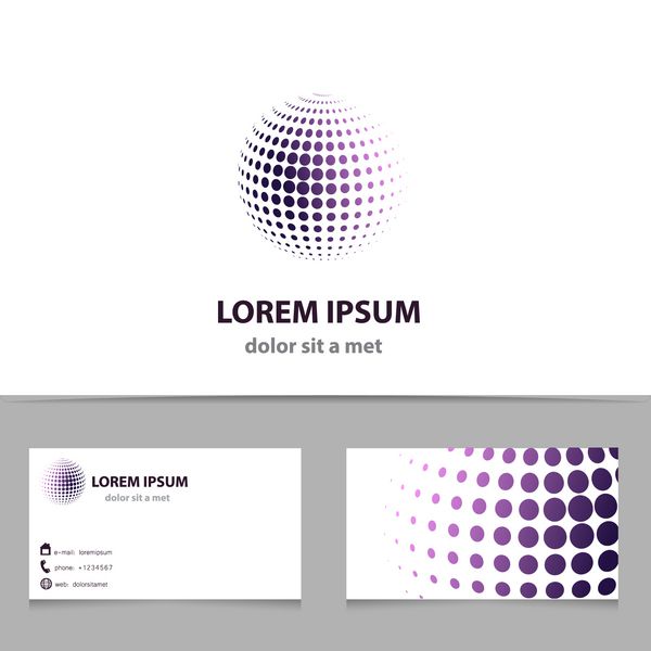 الگوی طراحی لوگوی دایره ای انتزاعی با کارت ویزیت