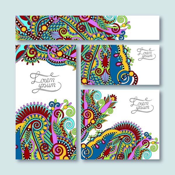 مجموعه ای از کارت پستال های تزئینی گل به سبک وینتیج