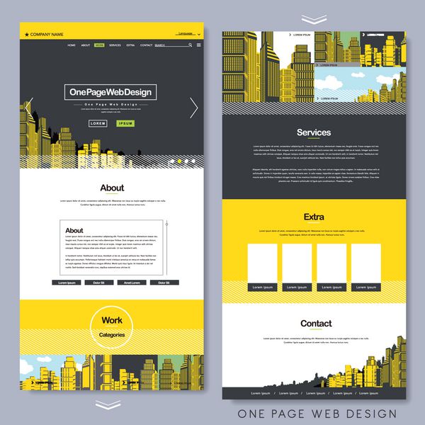طراحی سایت تک صفحه ای با صحنه زرد شهر