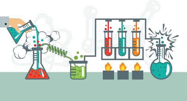 مجموعه آیکون های وکتور اینفوگرافیک شیمی