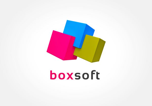 مفهوم نماد آرم جعبه های رنگی انتزاعی الگوی لوگو تایپ برای