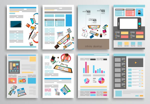 مجموعه ای از طراحی بروشور قالب های وب طرح های بروشور