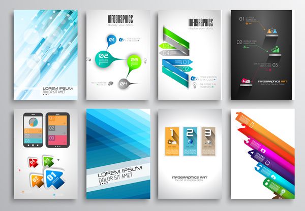 مجموعه ای از طراحی بروشور قالب های وب طرح های بروشور