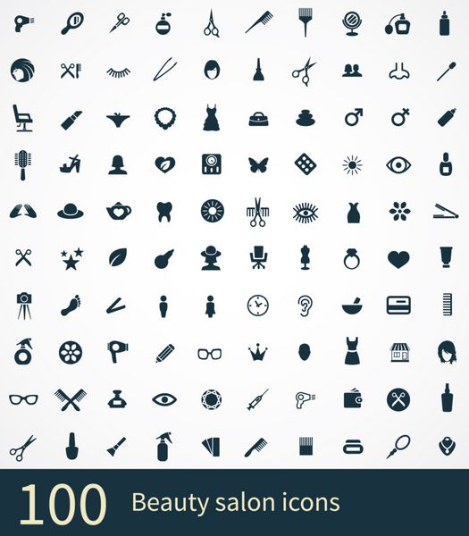 100 نماد سالن زیبایی