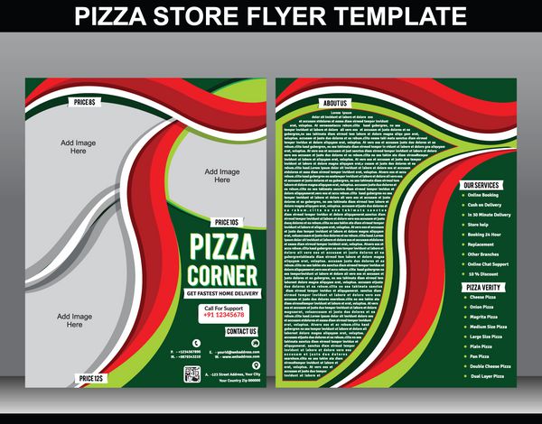 قالب بروشور فروشگاهی پیتزا