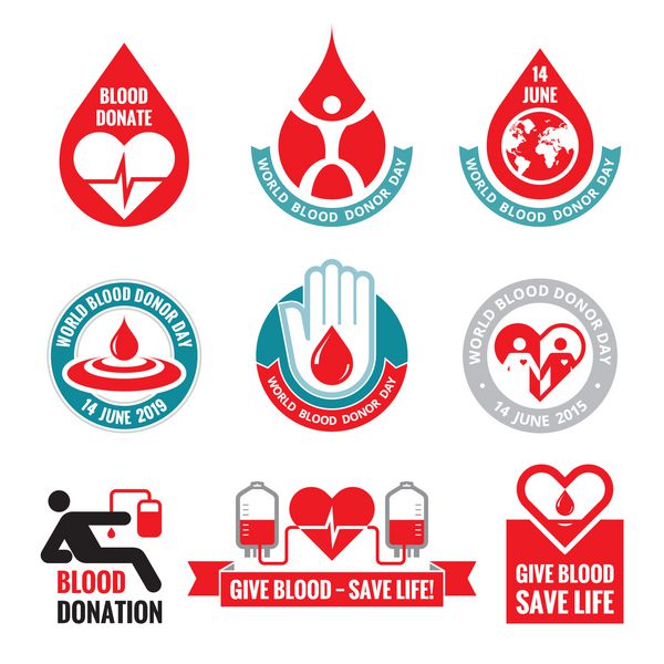 اهدای خون - وکتور نشان لوگو روز جهانی اهدای خون