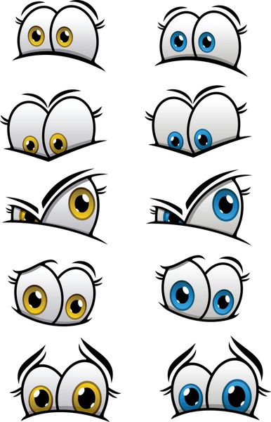 چشم های کارتونی با احساسات متفاوت