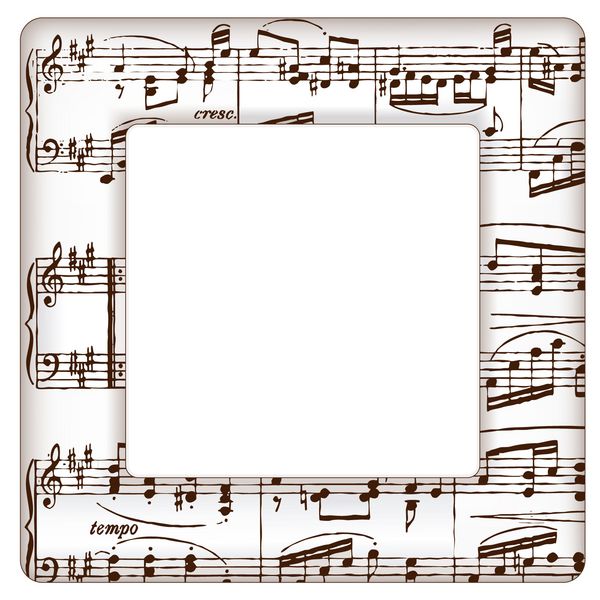 قاب عکس یادداشت های موسیقی فضای کپی مربعی