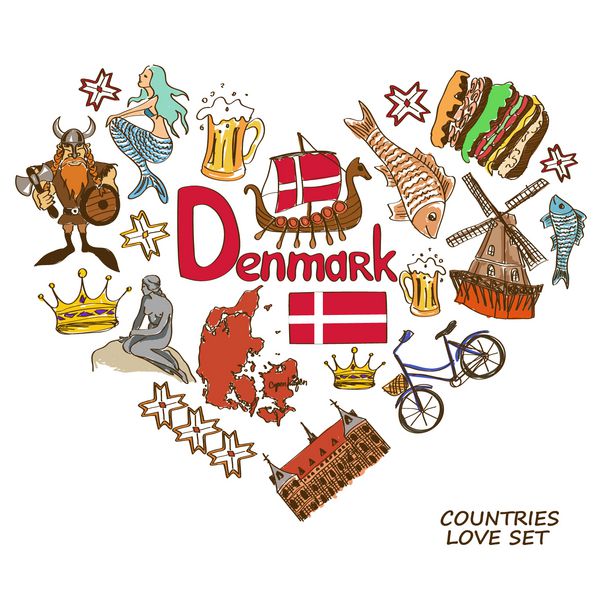 نمادهای دانمارکی در مفهوم شکل قلب