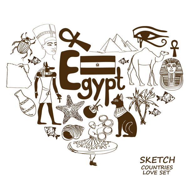 نمادهای مصری در مفهوم شکل قلب