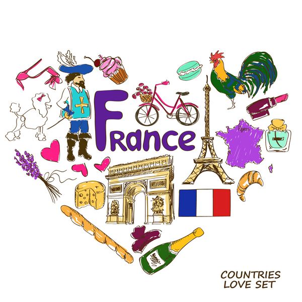 نمادهای فرانسوی در مفهوم شکل قلب