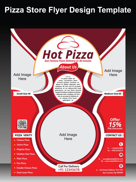 قالب طراحی بروشور فروشگاه پیتزا