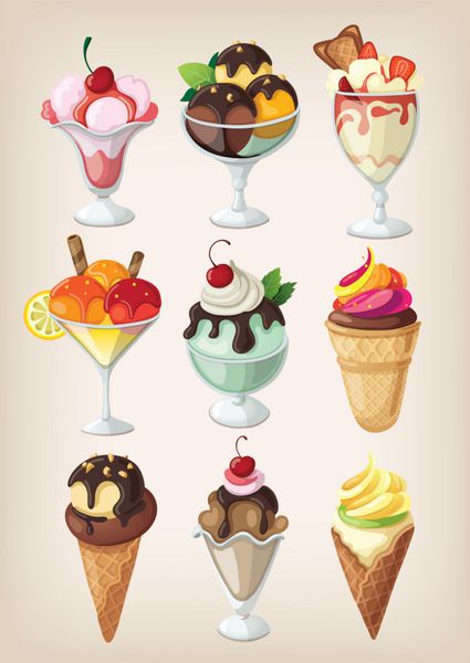 ست بستنی ایزوله خوش طعم رنگارنگ