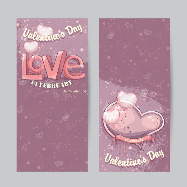 مجموعه ای از کارت های عمودی برای روز ولنتاین